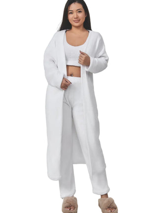 Versatile Women's Cozy 3 Piece Pyjama Set white