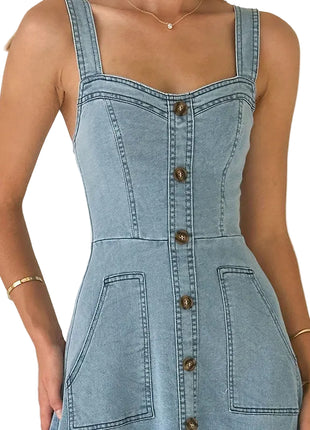 Women's Casual Denim Midi Dress
Versatile Denim Backless Midi Dress