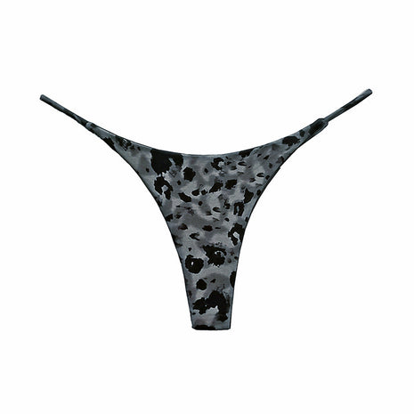 Grey Leopard Double Strap Women's Thong