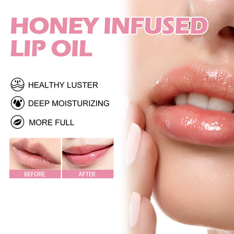 EELHOE Honey Infused Lip Oil | Hydrating Lip Gloss with Honey & Hyaluronic Acid blndl