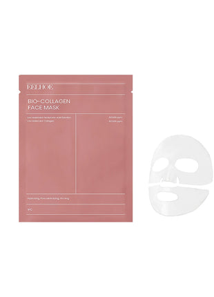 Bio-Collagen Face Mask packaging with a white mask sheet on a white background