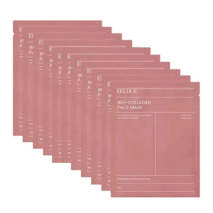Multiple packages of Feliceo Bio-Collagen Face Mask on a white background