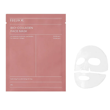 Bio-Collagen Face Mask packaging with a white mask sheet on a white background