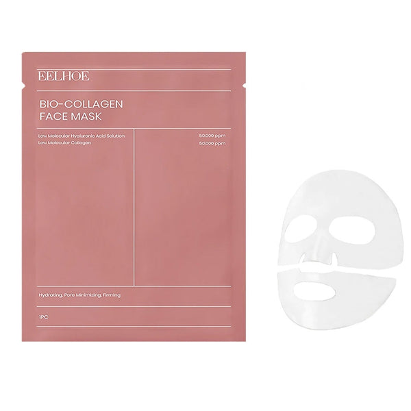 Bio-Collagen Face Mask packaging with a white mask sheet on a white background