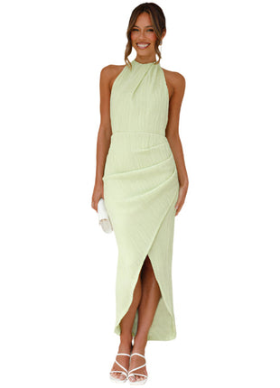 Light Green Slim-Fit Split Evening Dress