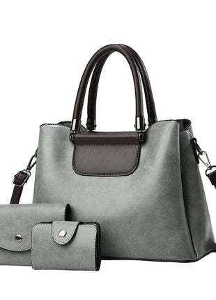 Elegant Handbag Set of 3 | Women's PU Leather Matching Handbag Collection light green