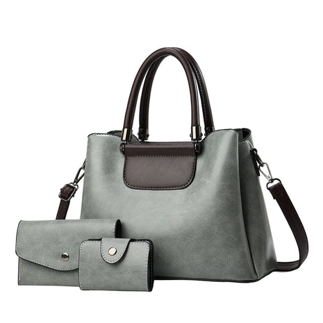 Elegant Handbag Set of 3 | Women's PU Leather Matching Handbag Collection light green