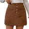 Women's Caramel Polyester A-Line Short Skirt