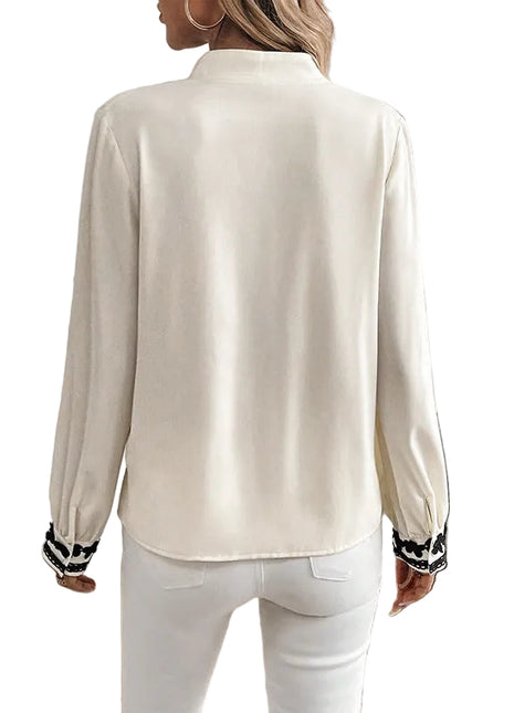 Elegant women's long sleeve casual blouse with single-row buttons and a regular-fit silhouette.