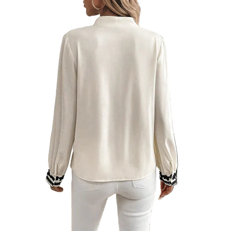 Elegant women's long sleeve casual blouse with single-row buttons and a regular-fit silhouette.