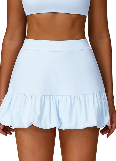 Faux Two-Piece Athletic Skort with Built-In Shorts