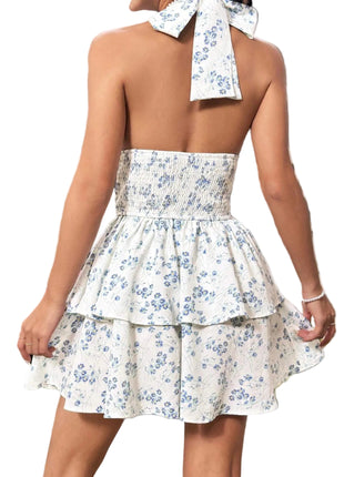 Blue Floral Backless Halter Dress
Elegant Sleeveless Floral Mini Dress
Women's Summer Halter Neck Vacation Dress
Versatile Blue Floral Mini Dress