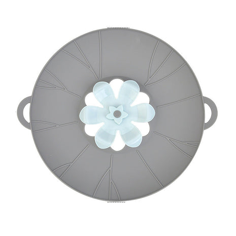 Flower Silicone Spill-Proof Lid – Cook Cleaner, Smarter & Mess-Free grey large