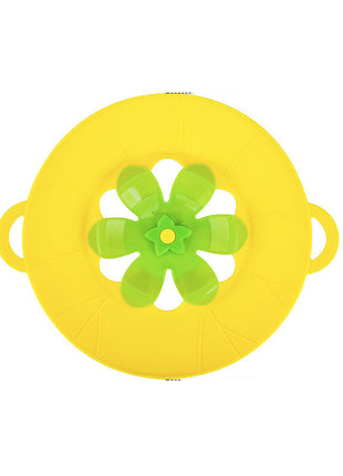 Flower Silicone Spill-Proof Lid – Cook Cleaner, Smarter Mess-Free yellow small blndl