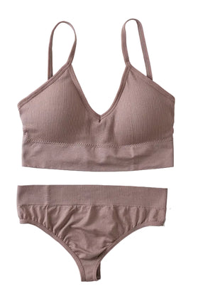 Women's Embroidered Wireless Bra and Panty Taro Set BLNDL