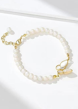 Freshwater Pearl Butterfly Bracelet – Elegant Women's Jewelry