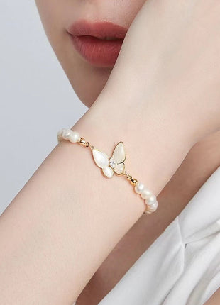 Freshwater Pearl Butterfly Bracelet – Elegant Women's Jewelry