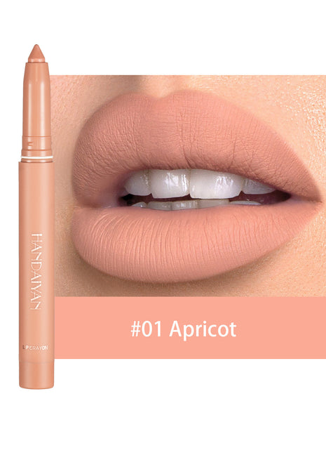 HANDAIYAN Crayon Lipstick | Matte Lip Crayon with Long-Lasting High-Pigment Color Apricot