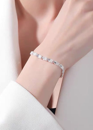 Pulsera de Lujo de Plata de Ley – Joyería para Mujer con Acabado Platino