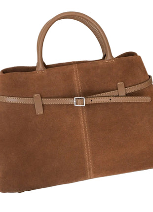 High-Grade Suede Frosted Handbag – Sophisticated Suede Elegance for Everyday Style brown