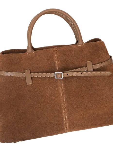 High-Grade Suede Frosted Handbag – Sophisticated Suede Elegance for Everyday Style brown