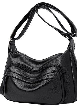 High Capacity Black Crossbody Handbag by BLNDL – Spacious Everyday Shoulder Bag with Multiple Compartments and Elegant Design