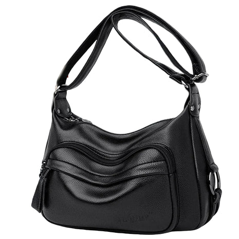 High Capacity Black Crossbody Handbag by BLNDL – Spacious Everyday Shoulder Bag with Multiple Compartments and Elegant Design