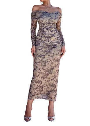Versatile Brown Mesh Maxi Dress for Women