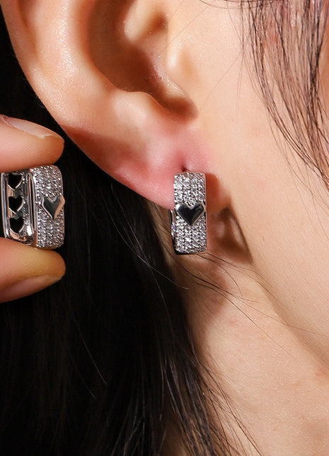 Hollow Love Clip Earrings
