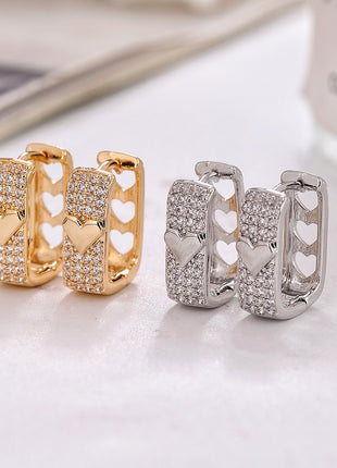 Hollow Love Clip Earrings