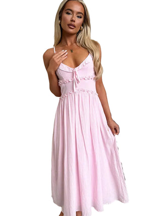 Women's Relaxed Fit Summer Vacation Dress in Pink