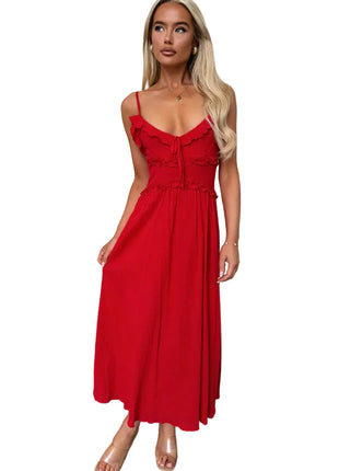 Casual Sleeveless Polyester Dress for Travel