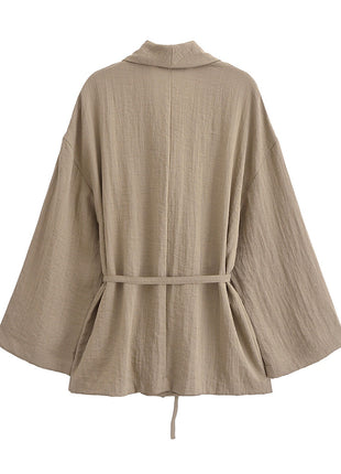 Modern Japanese Streetwear Long Sleeve Coat for Women