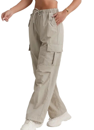Women’s Japanese and Korean casual wide leg track pants available in multiple fashionable colors.