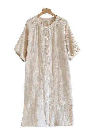 Beige Japanese Style Cotton Lounge Nightdress