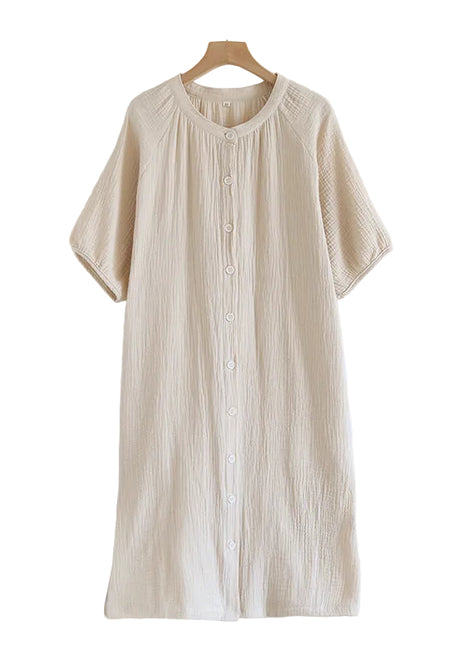 Beige Japanese Style Cotton Lounge Nightdress
