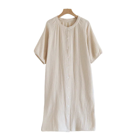 Beige Japanese Style Cotton Lounge Nightdress