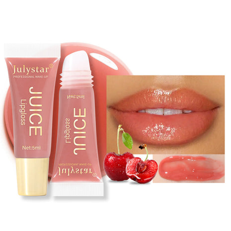 Julystar Natural Fruit Lip Gloss | Moisturizing Mirror Shine Hydrating Lip Gloss cherry