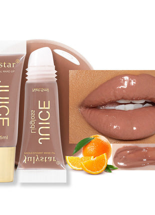 Julystar Natural Fruit Lip Gloss | Moisturizing Mirror Shine Hydrating Lip Gloss orange blndl