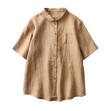Khaki vintage-inspired women's cardigan blouse with a slimming silhouette and lightweight acrylic fabric.