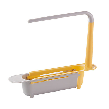 Yellow and gray kitchen caddy on a white background