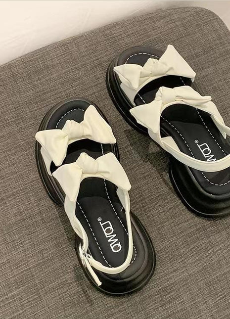 Korean-style Bow Platform Sandals