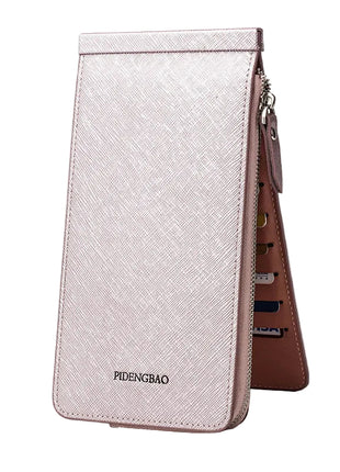 Korean-inspired women's wallet bag available in red, black, pink, blue, and brown colors.