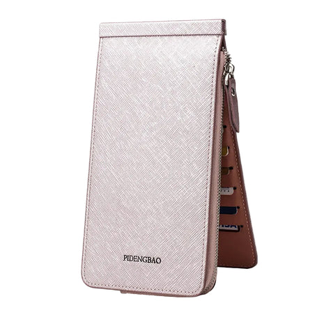 Korean-inspired women's wallet bag available in red, black, pink, blue, and brown colors.