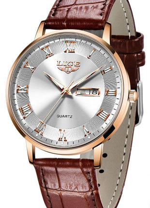 LIGE Versatile Ladies Quartz Watch with Slim Design and Gift Box Packaging