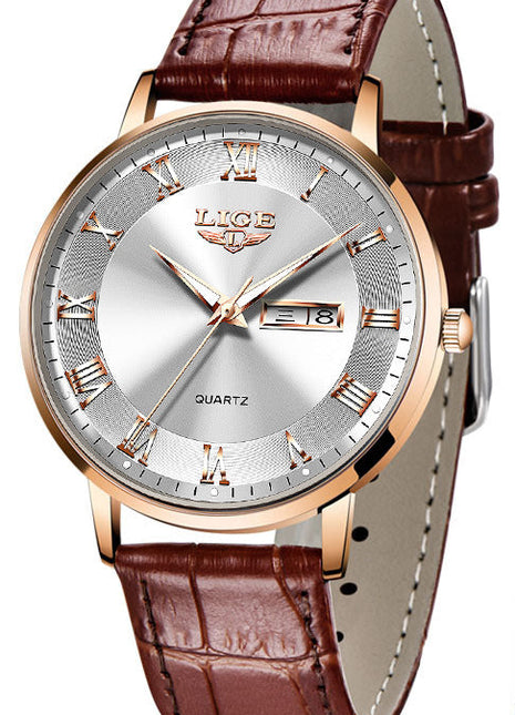 LIGE Versatile Ladies Quartz Watch with Slim Design and Gift Box Packaging