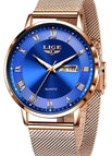 Mesh belt rose gold blue