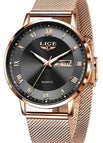 Mesh belt rose gold black