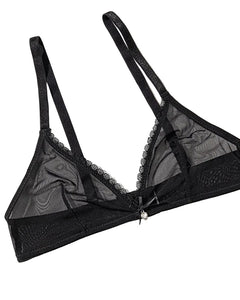 Wireless Lace Triangle Bra for Women | Seamless V-Neck Bra | BLNDL
