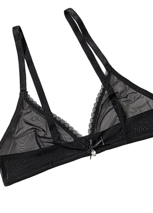 Wireless Lace Triangle Bra for Women | Seamless V-Neck Bra | BLNDL